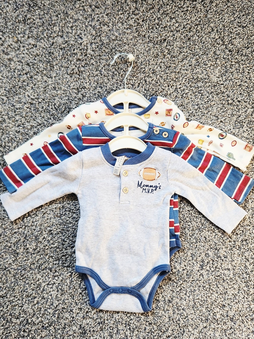 ​Chickpea Organic Baby Boy Long Sleeve Bodysuits Set of 3 NWT